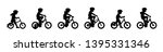set of girls riding bike.... | Shutterstock . vector #1395331346
