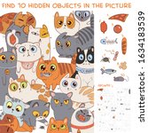 find 10 hidden objects in the... | Shutterstock .eps vector #1634183539