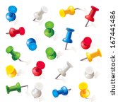 Set Of Push Pins In Different...
