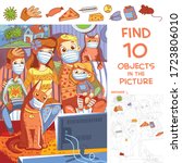 find 10 objects in the picture. ... | Shutterstock .eps vector #1723806010