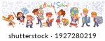 back to school. little children ... | Shutterstock .eps vector #1927280219