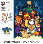 children in halloween costumes. ... | Shutterstock .eps vector #1994704640