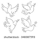 Set Of Vector Symbols Dove Of...
