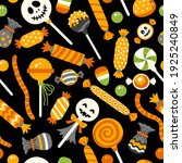happy halloween sweets pattern. ... | Shutterstock .eps vector #1925240849