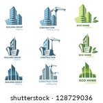 building icon set. abstract... | Shutterstock .eps vector #128729036
