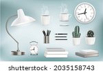 vector retro stationery set... | Shutterstock .eps vector #2035158743