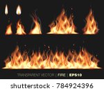collection of realistic fire... | Shutterstock .eps vector #784924396