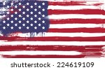 vector usa grunge flag  painted ... | Shutterstock .eps vector #224619109
