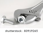Adjustable Spanner Isolated On...