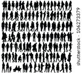 people silhouette black vector... | Shutterstock .eps vector #106273379