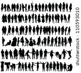people vector black silhouette... | Shutterstock .eps vector #110593010