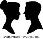 black silhouette portrait of... | Shutterstock .eps vector #1928480183