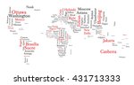 word cloud in a shape of map... | Shutterstock .eps vector #431713333