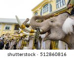 Small photo of Bangkok, Thailand November 8,2016: Elephant 11 Rope ascribe unto lamented. His Majety King Bhumibao Adulyadej at the front of the Royal Palace in Bangkok, Thailand.