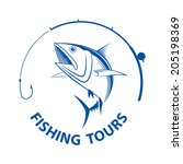 vector fishing tours  | Shutterstock .eps vector #205198369