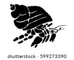 graphic hermit crab  vector | Shutterstock .eps vector #599273390