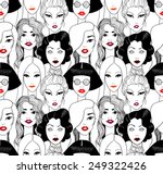 Crowd Of Women With Red Lips...