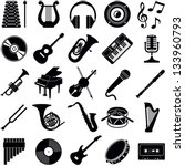 music icon collection   vector... | Shutterstock .eps vector #133960793