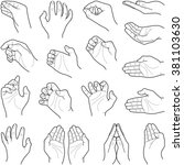 hand collection   vector line... | Shutterstock .eps vector #381103630