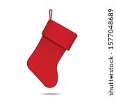 Red Christmas Sock With Hanger. ...