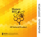Vector Honey Background And Bee ...
