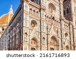 Small photo of Cathedral of Santa Maria del Fiore with Duomo in Florence at Sunset, Italy