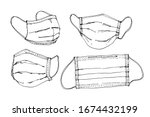 sketch drawing of a disposable... | Shutterstock .eps vector #1674432199