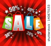 sale poster with percent... | Shutterstock .eps vector #140875153