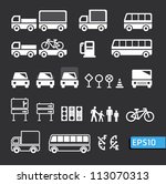 transportation icons set vector | Shutterstock .eps vector #113070313