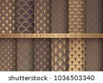 art deco patterns set. golden... | Shutterstock .eps vector #1036503340