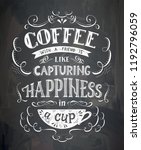 vector cup of coffee with... | Shutterstock .eps vector #1192796059