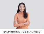 isolated asian womanin crossed... | Shutterstock . vector #2151407519