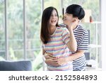 lgbtq lesbian couple hug each... | Shutterstock . vector #2152584893