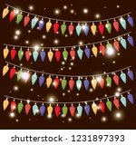 colors christmas lights hanging ... | Shutterstock .eps vector #1231897393
