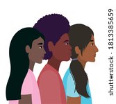 diversity skins of black women... | Shutterstock .eps vector #1813385659