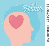 mental health with heart inside ... | Shutterstock .eps vector #1860946456
