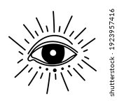 minimalist tattoo of an eye... | Shutterstock .eps vector #1923957416