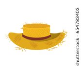 White Background With Straw Hat ...