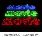 movie neon sign set isolated on ... | Shutterstock . vector #363420149