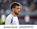 Small photo of Bologna, Italy, August 21, 2023, Milan's Alessandro Florenzi portrait during Italian soccer Serie A match Bologna FC vs AC Milan