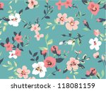 seamless cute vintage tiny... | Shutterstock .eps vector #118081159