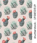 seamless cactus print vector... | Shutterstock .eps vector #193853519