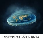 Flat earth in space. symbol...