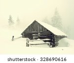 beautiful winter landscape with ... | Shutterstock . vector #328690616