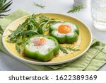 Fried Eggs Shamrock In Green...