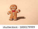 Cute Gingerbread man for Christmas card