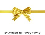 gold bow gift ribbon horizontal | Shutterstock . vector #499974949