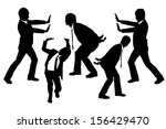 silhouettes of businessmen push ... | Shutterstock .eps vector #156429470
