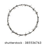 Barbed Wire Circle Isolated On...