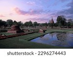 Small photo of Sukhothai, Pagoda at One of the famous temple in Sukhothai,Temple in Sukhothai Historical Park, Sukhothai Province,Thailand. UNESCO world heritage